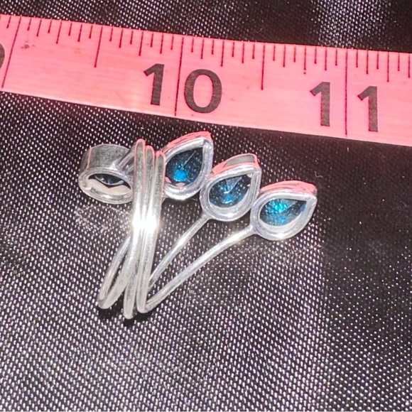 Blue Topaz multi-gem handcrafted adjustable ring - Picture 6 of 8